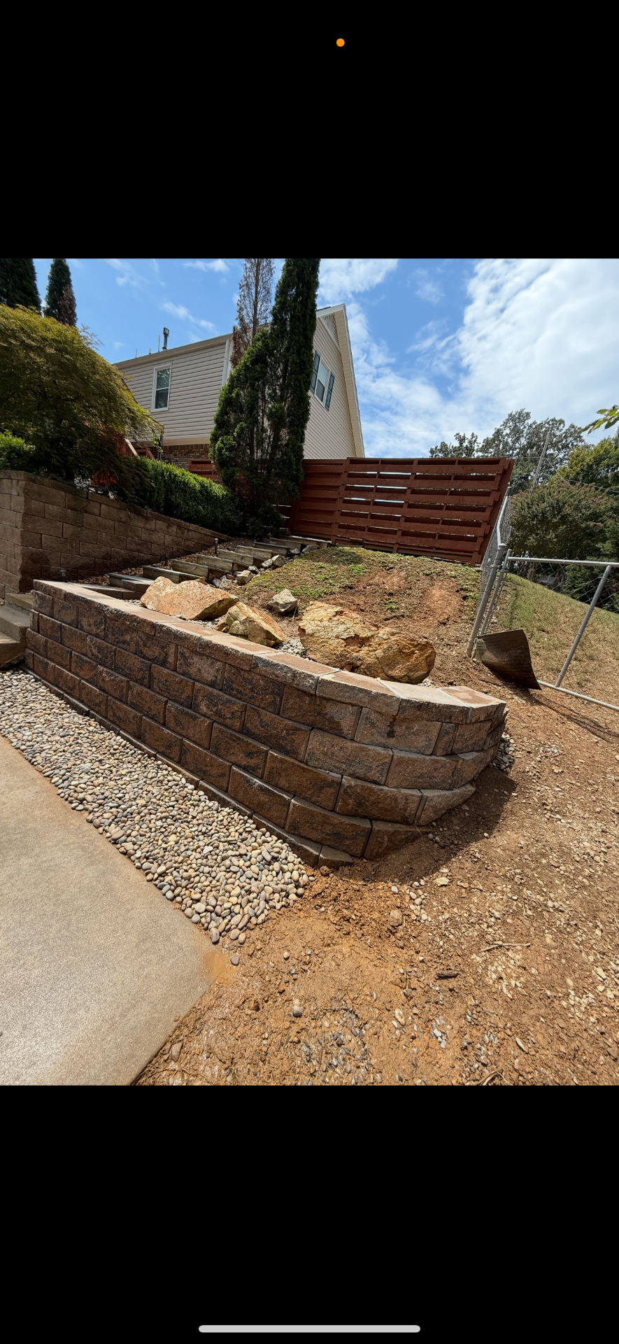Little Rock retaining wall project 1
