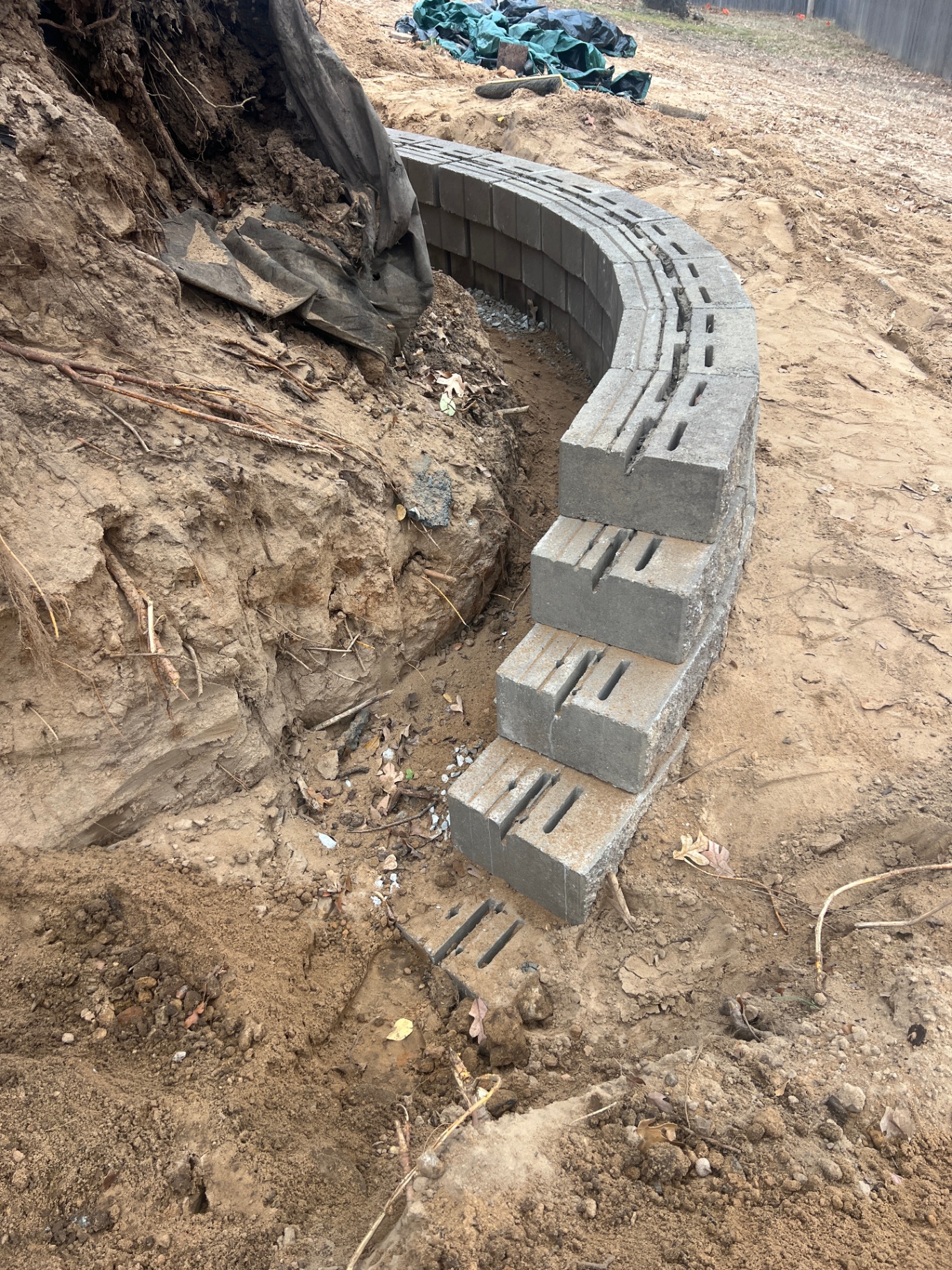 Little Rock retaining wall project 2